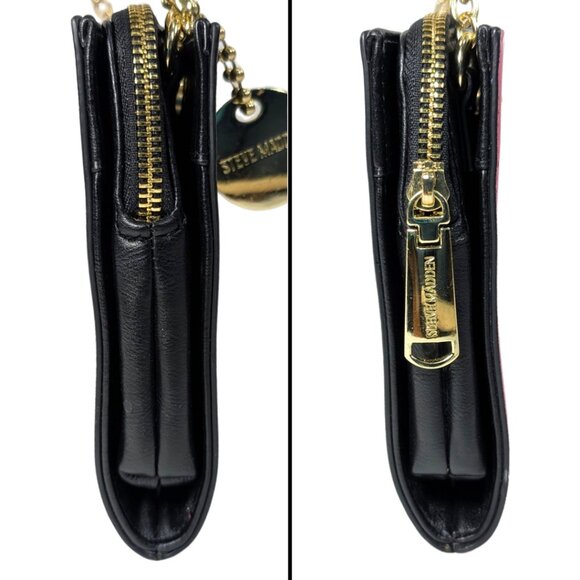 Steve Madden Pink & Black Color Block PVC Chain Strap Going Out Purse Crossbody - Picture 4 of 11